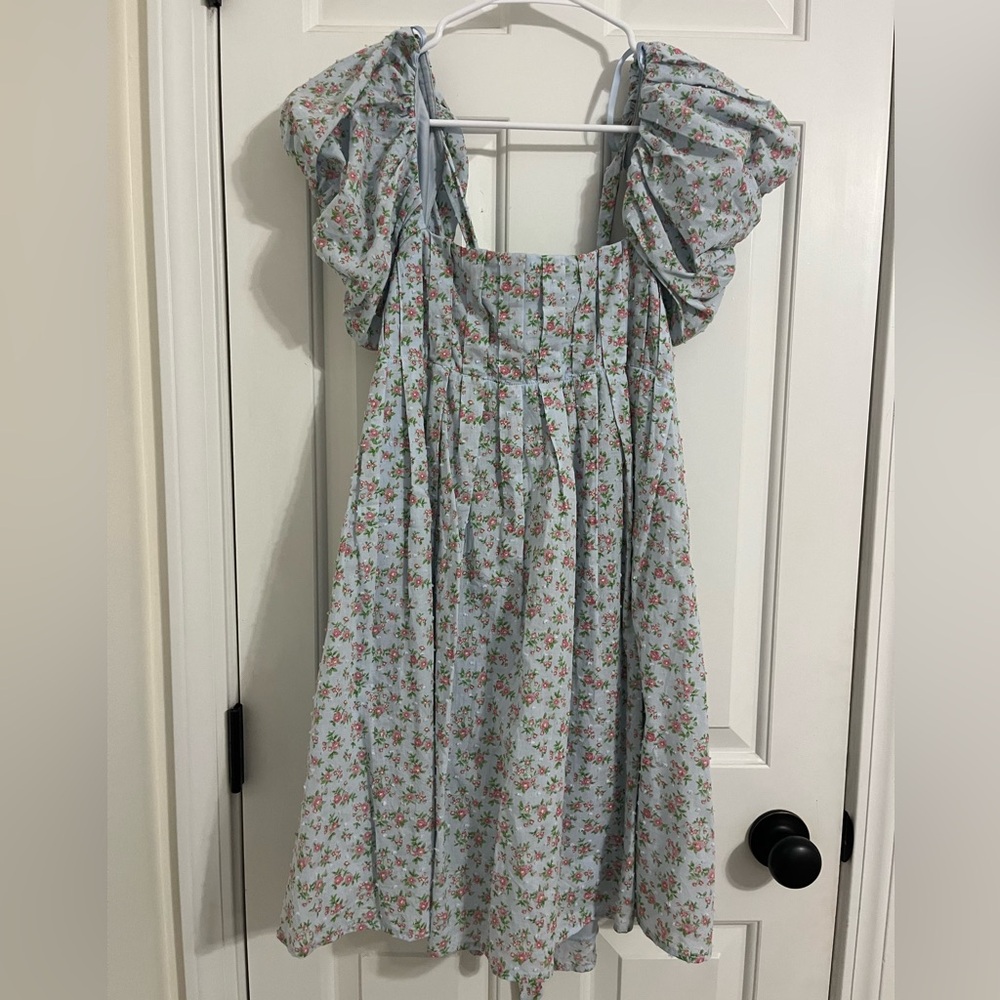 BeBop Light Blue Floral Mini Dress